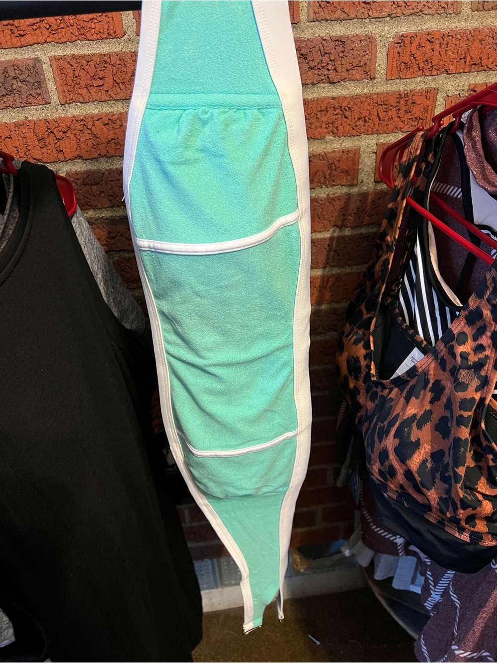 Women’s Mint Green Bikini Top with White Trim